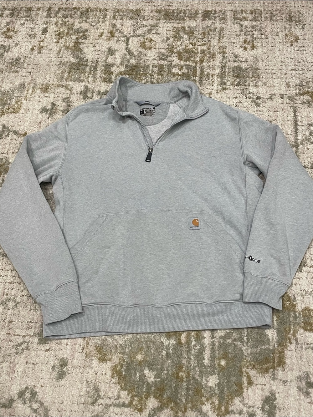 Carhartt Gray Half-Zip Pullover Sweatshirt